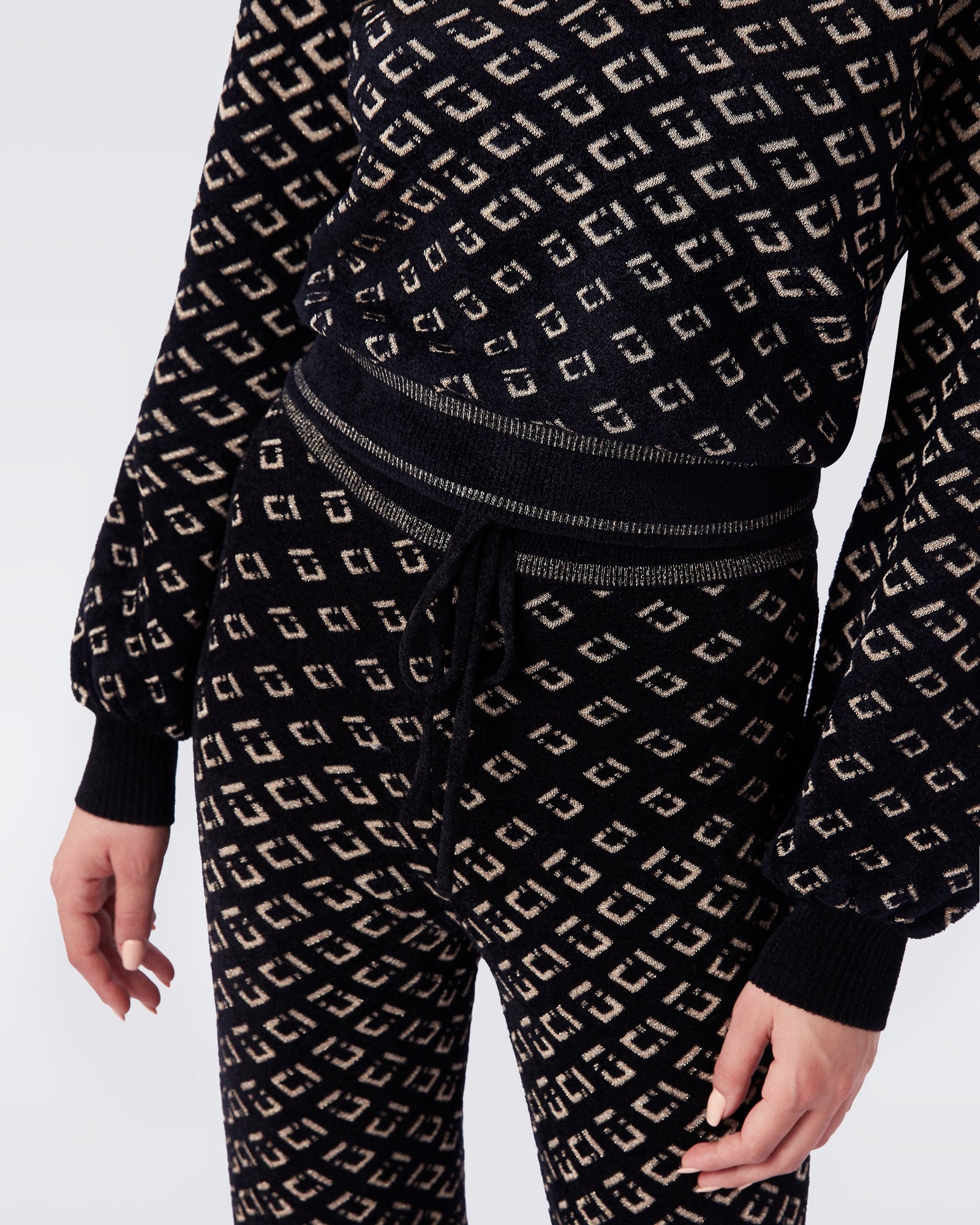 Duffy Knit Jacquard Collared Sweater